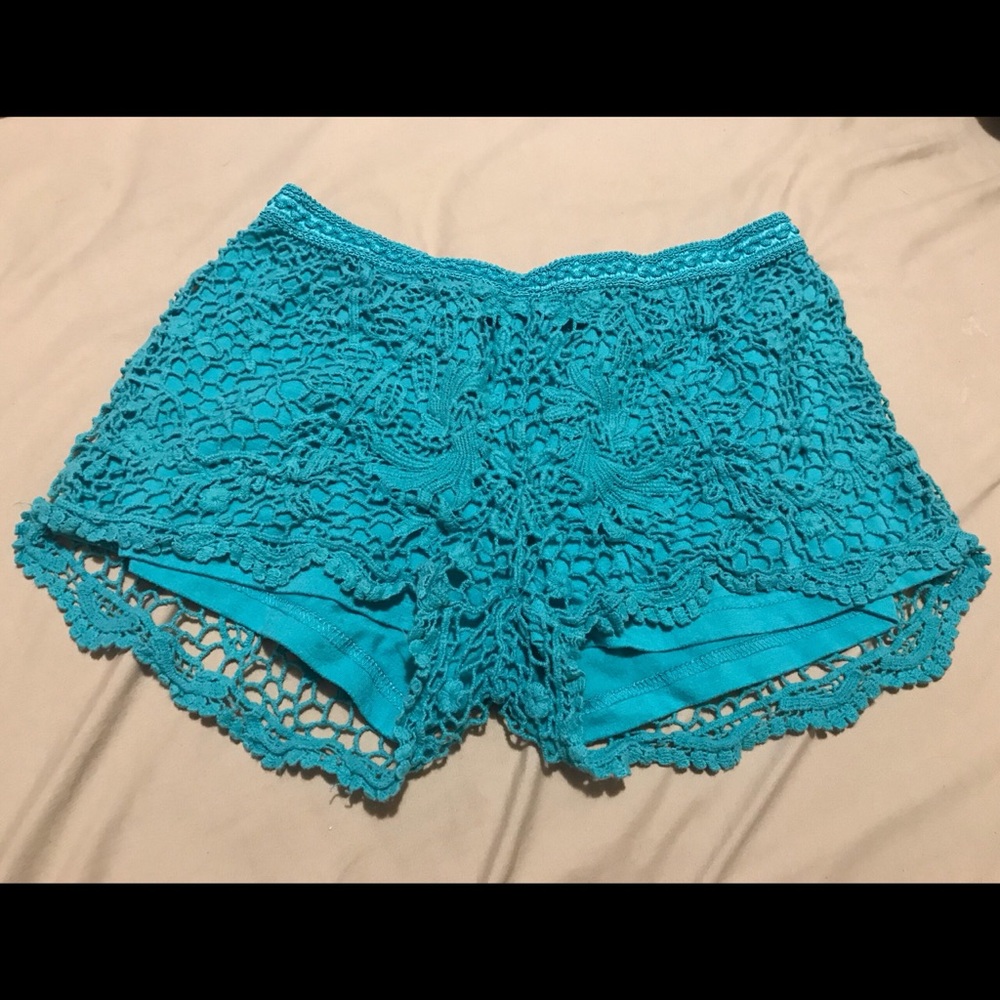 Blue Lacey Shorts